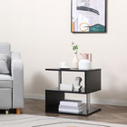 HOMCOM Square Side Table - Black-Constructed of durable particle board and steel poles for long term use 
