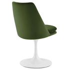Modway Lippa Swivel Dining Performance Velvet Side Chair - White Moss Green-Assembly Required