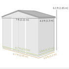 Outsunny Garden Storage Shed with Foundation Kit and Double Doors - 7' x 4' - Silver-Built with the finest galvanized steel 