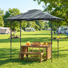 Outsunny 5 ft W x 8.5 ft L Pop Up Grill Gazebo with Shelves - UPF 50+ Outdoor Canopy - Dark Grey-Two top vents for better airflow and heat dissipation