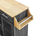 Modway Culinary Kitchen Cart With Spice Rack - Charcoal Natural-10