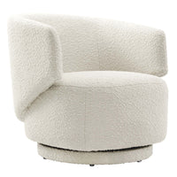 Modway Celestia Boucle Fabric Swivel Chair - Ivory-Swivel Accent Chair