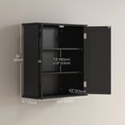 HOMCOM Medicine Cabinet with Adjustable Shelf and 2 Doors - Black-MDF frame with painted surface ensures durability and easy cleaning
