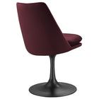 Modway Lippa Swivel Dining Performance Velvet Side Chair - Black Mulberry-Assembly Required