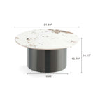 Manhattan Comfort Alondra 31.49" Modern Glam Coffee Table - Black-Features Modern Round Black Stainless Steel Base