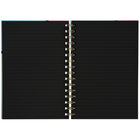 Merangue A5 Black Cover Coil Notebook-Black inner pages with Grey line printing