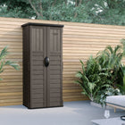 Suncast Vertical Shed - Stoney-Tall profile is ideal for storing ladders, long handled tools and garden supplies.