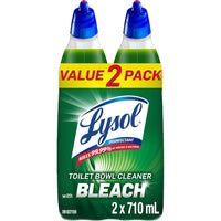 Lysol Twin Pack Toilet Bowl Cleaner - Bleach - 710 mL - 2 Pack-Brightens, cleans and disinfects your bowl
