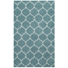 Modway Solvea Moroccan Trellis Shag Area Rug - 5 ft W x 8 ft L - Aqua Blue/Ivory-Moroccan Trellis Shag Area Rug