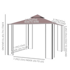 Outsunny 10 ft W x 10 ft L Garden Gazebo Outdoor Sunshade Portable with Screen - Coffee-4 Woven mesh sidewalls keep insects away and adds more privacy