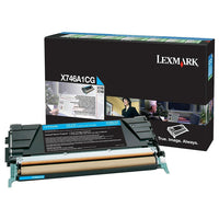 Lexmark X746 Cyan Return Program Toner Cartridge (X746A1CG)-Cyan