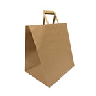 Reliabag Paper Bags - Flat Handles - 14" W x 10" D x 15.75" H - Kraft - 250 Pack-Made by the premium kraft paper with the re-enforced flat bottom