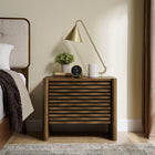 Modway Emric Wave Nightstand - Walnut-Two Storage Compartments