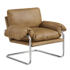 Modway Ansel Vegan Leather Accent Chair - Toast-Stain-Resistant Vegan Leather