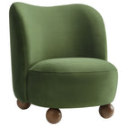 Modway Monroe Performance Velvet Accent Chair - Moss Green Walnut-Stain-Resistant Performance Velvet