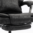 HOMCOM Executive Office Chair with Footrest and Wide Seat - Black-Materials: Leathaire (100% Polyester), Foam, Multilayer Board, Steel