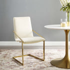 Modway Pitch Performance Velvet Dining Armchair - Gold/Ivory-Gold Stainless Steel