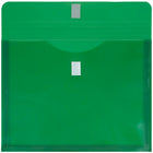 JAM Paper Plastic Envelopes with VELCRO Brand Closure, 1 Expansion, Letter Booklet, 9.75 x 13, Green Poly, 12 Pack (218V1GR)-Size: 9-3/4" x 13"