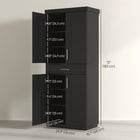 HOMCOM 72" H Modern Kitchen Pantry Cabinet with Shelves - Black-Compact structure ensures multiple functions as it can be used as a storage sideboard or bookcase 