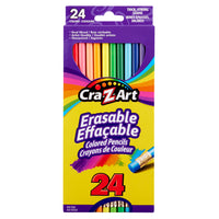 Cra-Z-Art Erasable Coloured Pencils - Assorted Colours - Set of 24-Versatile use, suitable for both children and adults, from beginners to experts