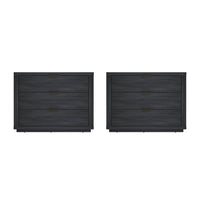 Manhattan Comfort Evelyn 32" Modern 3-Drawer Nightstand 2-Piece Set - Charcoal Grey-Modern Nightstand for Bedroom and Living Room Use. Set of 2