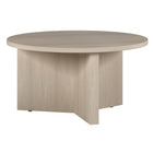 Hudson&Canal Anders 32"W Round Coffee Table - Alder White-A contemporary Scandinavian design for your living room, den, and more