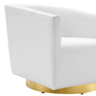 Modway Twist Accent Lounge Performance Velvet Swivel Chair - Gold White-Armchair Weight Capacity: 300 lb