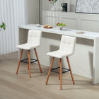 HOMCOM Upholstered Kitchen Bar Stools with Wood Legs - White - 2 Pack-38.25" tall barstools are extra tall to fit with tall surfaces
