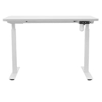 Motionwise M1 Series Height Adjustable Electric Sit Stand Desk - 48" x 24" - Home Office Desk with Single Wooden Desktop - White-Electric Height Adjustment: Seamlessly switch between sitting and standing with a height range of 28” to 47”, helping reduce back pain and improve posture during long workdays
