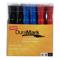 Staples Permanent Markers - Chisel Tip - Assorted - 12 Pack-The economical choice