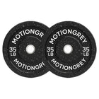 MotionGrey Premium Weight Plates - Olympic Strength Training Plates - 35 lb - Black - Set of 2-Durable Rubber-Coated Plates: Thick rubber exterior reduces noise, protects floors, and ensures long-lasting performance for home workouts