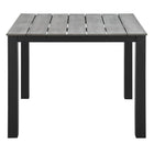 Modway Maine 40" Outdoor Patio Dining Table - Brown Grey-Light Grey Synthetic Wood Slats