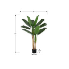 Monarch Specialties 55" Artificial Indoor Banana Tree - Floor - Black Pot-The easy-care faux floor plant is made from the highest quality materials and requires no maintenance or watering, for a sustainable, environmentally friendly decorative accent that will last a lifetime