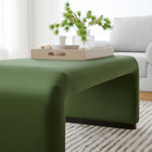 Modway Koda Performance Velvet Waterfall Ottoman - Black/Moss Green-Dense Foam Padding