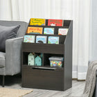 HOMCOM Kids Bookcase with Storage Drawer - Brown-An appropriate height lets kids reach for toys and books on their own 

