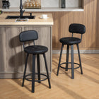 HOMCOM Counter Height Swivel Bar Stools - Black - 2 Pack-Soft PU leather seat offers easy cleaning and extra comfort
