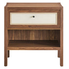 Modway Capri Wood Grain Nightstand - Walnut-Non-Marking Foot Glides
