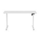 Uplite Motorized Electric 55" Adjustable Sit Stand Ergonomic Desk - White-All steel construction and a thick leg support system hold weights up to 154 lb
