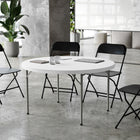 Flash Furniture 48" Round Granite Plastic Folding Table - White-4' Folding Table