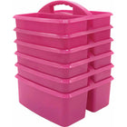 Teacher Created Resources Plastic Storage Caddy - Pink - 6 Pack-These storage caddies are a handy tote for your markers, calculators, timers, manipulatives, and many more small items that you want to keep within reach.
