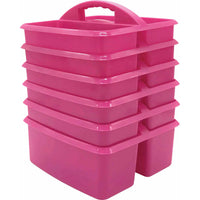 Teacher Created Resources Plastic Storage Caddy - Pink - 6 Pack-These storage caddies are a handy tote for your markers, calculators, timers, manipulatives, and many more small items that you want to keep within reach.