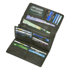 Roots Ladies Pocket Clutch Wallet - Olive-2 Gusset pockets with center zip divider