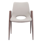 Zuo Desi Dining Chair - Beige/Walnut - Set of 2-Plush and durable faux leather fabric