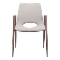 Zuo Desi Dining Chair - Beige/Walnut - Set of 2-Plush and durable faux leather fabric