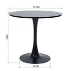 Homy Casa 31.5"W Round  Office Desk - Black-Sleek and modern design complements various office styles