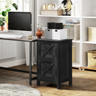 HOMCOM 2-Drawer Letter/A4 Filing Cabinet - Distressed Black-Quality drawer slides ensure silence and smoothness for easy access
