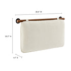 Modway Anela Wall-Mounted Chenille Upholstered Twin Headboard - Cream Walnut-Cushioned Pillow