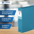 Davis Group Premium Economy Binder - Round Ring - 2" - Turquoise Blue - 6 Pack-Round Ring, Non-Locking