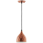 Modway Dimple 6.5" Bell-Shaped Pendant Light - Rose Gold-Hammered Pendant Light