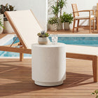 HOMCOM Concrete Finish Side Table - Cream White-Features four adjustable foot pads for balance on any surface